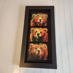 Diane Whitehead Oil Painting 3 Bears Shadow Box Artwork